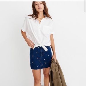 Madewell White tie front top NWOT